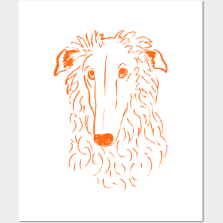 Borzoi (White and Orange) Posters and Art